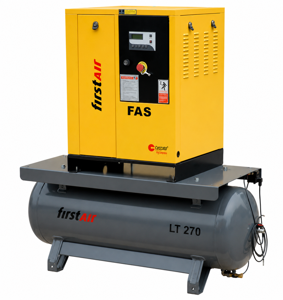 Compresor de Tornillo First Air Fas15A 10 Bar  20 HP 380V 270 L  con certificación By FSCurtis
